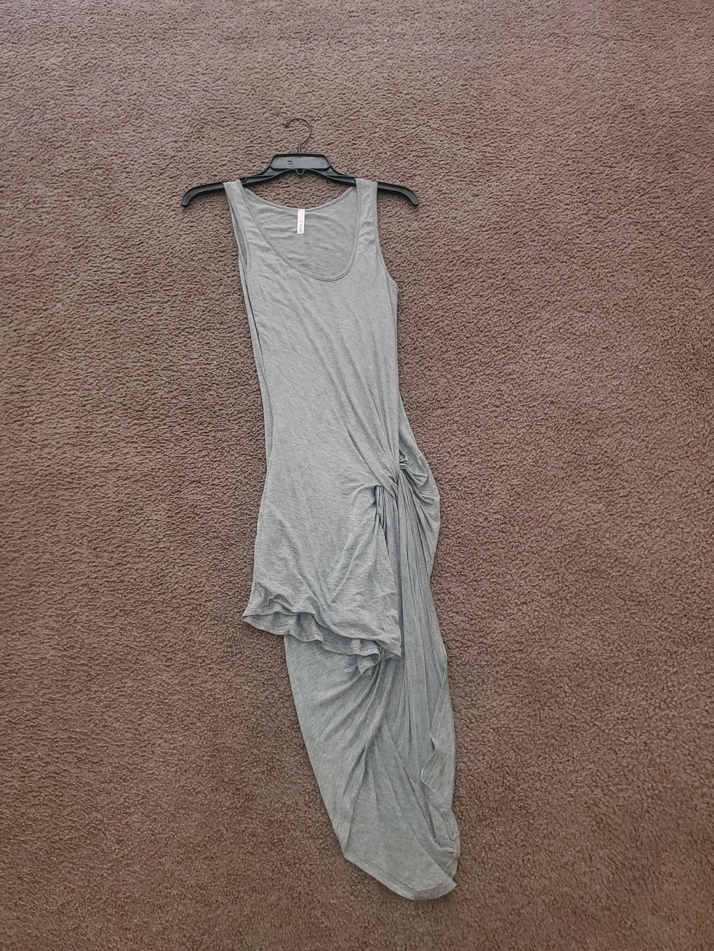 Asymmetrical Grey Knot-Detail Women’s Dress